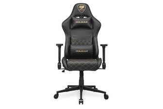 Крісло ігрове Cougar Armor One V2 Gold, геймерське, дихаюча екошкіра, сталевий каркас, чорний