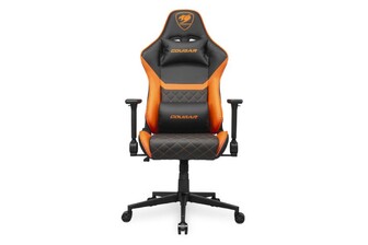 Крісло ігрове Cougar Armor One V2 геймерське, дихаюча екошкіра, сталевий каркас, чорний+помаранчевий