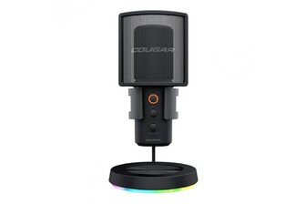 Мікрофон Cougar Screamer X настільний, підставка RGB із концентратором USB 3.0, чорний