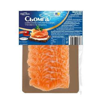 Сьомга 100 г Своя Лінія слабосолона скибочки без шкіри вак/упак( КІТ) 