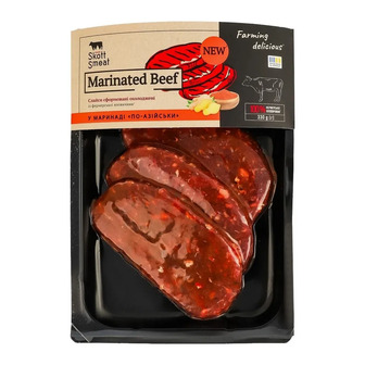 Слайси яловичі Skott Smeat сформовані зі шматків м'яса в маринаді По-азійськи охолоджені 330 г (4820254611762)