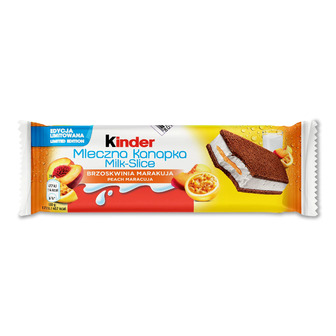 Тістечко Kinder Milk-slice бісквітне з молочною начинкою та наповнювачем зі смаком персика та маракуї 28 г (80956235)