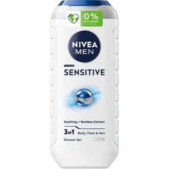 Гель для душу Nivea Men Sensitive 3-в-1 для тіла, обличчя та волосся 250 мл (4005900048059)