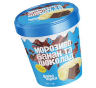 Морозиво Файна Марка Банан та шоколад 500г відро