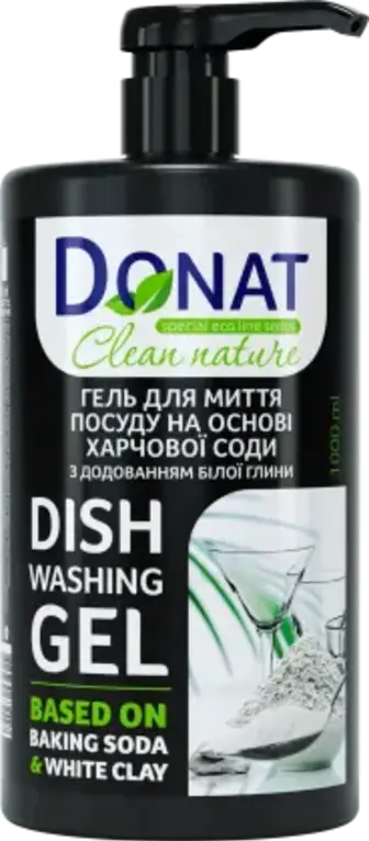 Бальзам для миття посуду Donat Clean Nature Харчова сода та біла глина 1 л