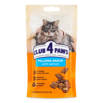 Корм для котів Club 4 Paws подушечки з лососем сухий (60г)