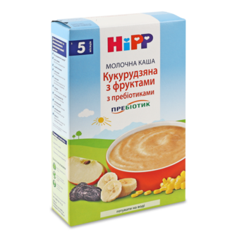 Каша молочна Пребіотик кукурудзяна з фруктами з пребіотиками з 5міс 250г Хіпп