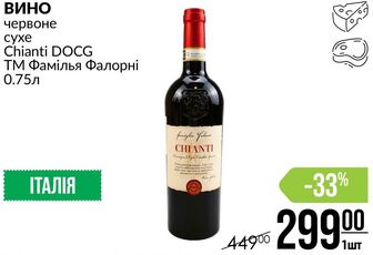ВИНО червоне сухе Chianti DOCG ТМ Фамілья Фалорні 0.75л