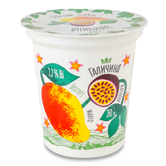 Йогурт "Манго-Маракуйя" стакан 2,2% 260г /Галичина/