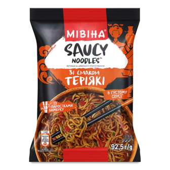 Вермiшель ш/п "Saucy noodles" смак Теріякі 92,5г /Мівіна/