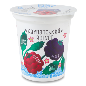 Йогурт  лісові ягоди 2,2% ТМ Галичина, 260г