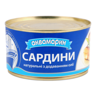 Сардина натуральна ТМ АКВА, 230г