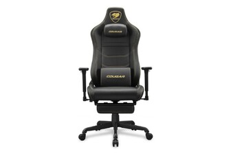 Крісло ігрове ARMOR EVO S Gold, геймерське, дихаюча екошкіра, сталевий каркас чорне