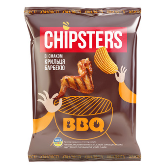 Чипси "Chipster`s" хвилясті Крильця барбекю 120г