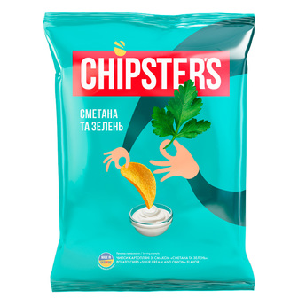 Чипси "Chipster`s"  сметана зелень 130г