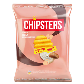 Чипси "Chipster`s" хвилясті гриби з вершковим соусом 110г