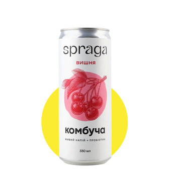 Напій б/а "Spraga Комбуча" вишня 0,33л з/б
