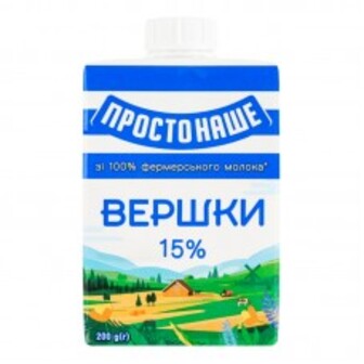 Вершки Стерилізовані 15% Т/П 200Г Простонаше