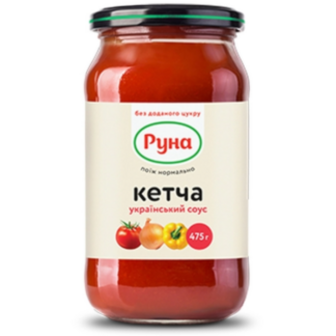 Соус Руна Кетча Український зі стевією скл/б 475г