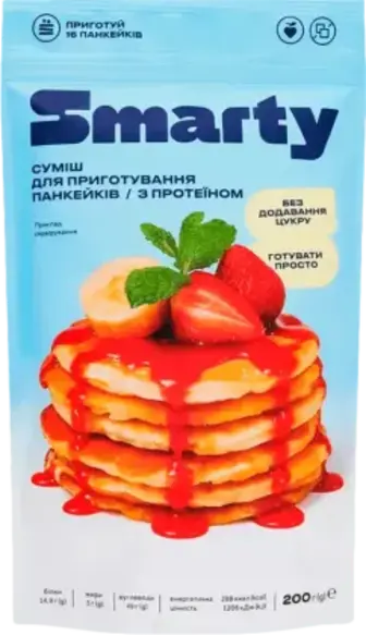 Cуміш для приготування панкейків Smarty з протеїном без цукру 200 г