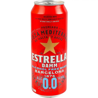Пиво Estrella Damm Alcohol Free світле безалкогольне з/б 0.5л