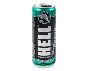 Напій енергетичний Hell Focus безалкогольний газований з/б (0,25л)