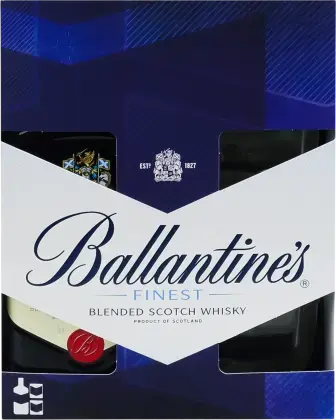 Віскі Ballantine's Finest 40% 0.7 л + 2 склянки