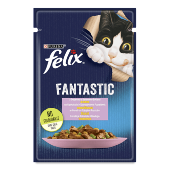 Корм для котів Felix Fantastic з фореллю та зеленою квасолею 85г