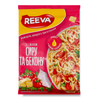 Вермішель швидкого приготування Reeva зі смаком сиру та бекону 60г