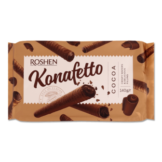 Трубочки Roshen Konafetto вафельні з начинкою крем-какао 140г
