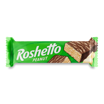 Вафлі Roshen Roshetto Peanut глазуровані 34г