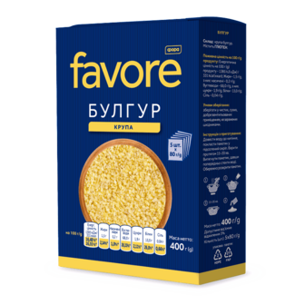 Булгур Favore зі 100% твердих сортів пшениці 5*80г