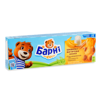 Бісквіт «Барні» з бананово-йогуртовою начинкою 150г