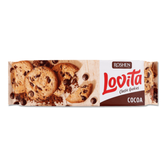 Печиво Roshen Lovita Classic Cookies зі шматочками глазурі 150г