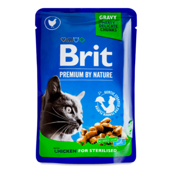 Корм для стерилізованих котів Brit Premium з куркою 100г