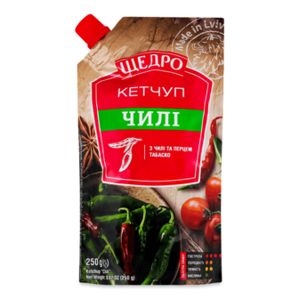 Кетчуп «Щедро» «Чилі» д/п 250г