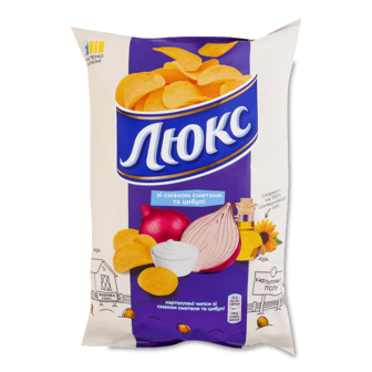 Чипси Люкс зі смаком сметани та цибулі 125г