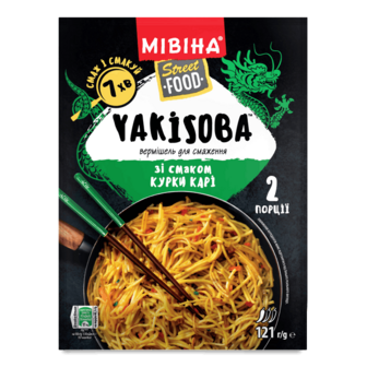 Вермішель Мівіна Yakisoba зі смаком курки карі 121г