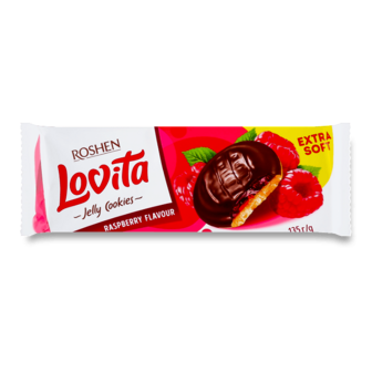Печиво Roshen Lovita Jelly Cookies зі смаком малини 135г