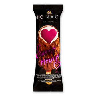 Морозиво Три ведмеді Monaco Sweet heart чорничне 70г