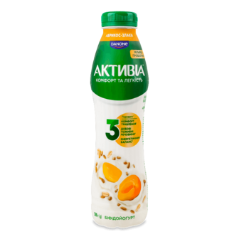 Біфідойогурт Активіа Абрикос та злаки питний 1,2% 500г