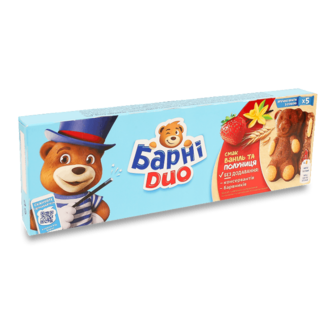 Бісквіт «Барні» ваніль та полуниця 5*30г