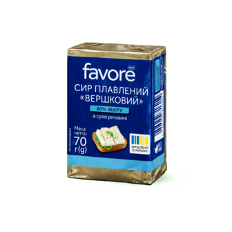 Сир плавлений Favore Вершковий 40% 70г