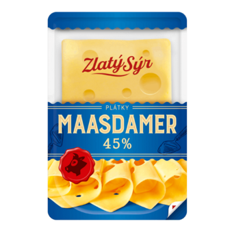 Сир Zlaty Syr Maasdamer напівтвердий нарізаний 45% 150г