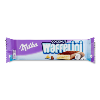 Вафлі Milka Waffelini з начинкою з кокосом 31г