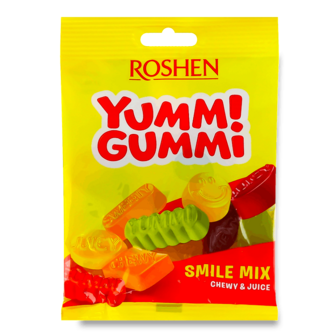 Цукерки Roshen Yummi Gummi Smile Mix желейні 70г