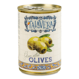 Оливки Talavera зелені без кісточки з/б 280г
