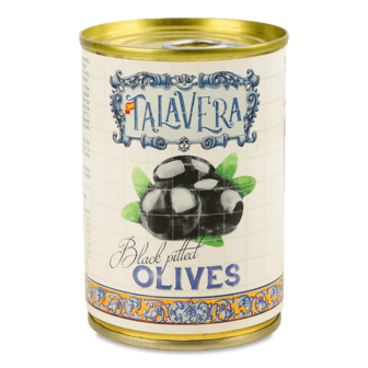Оливки Talavera чорні без кісточки з/б 280г