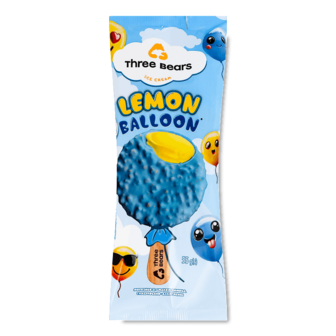 Морозиво Три ведмеді lemon Balloon у глазурі на паличці 55г