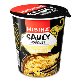 Вермішель Мівіна Saucy noodles смак манго та карі 75г